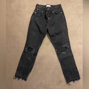 Abercrombie & Fitch High Rise Mom Jeans- Black, Size 4 (27) Regular